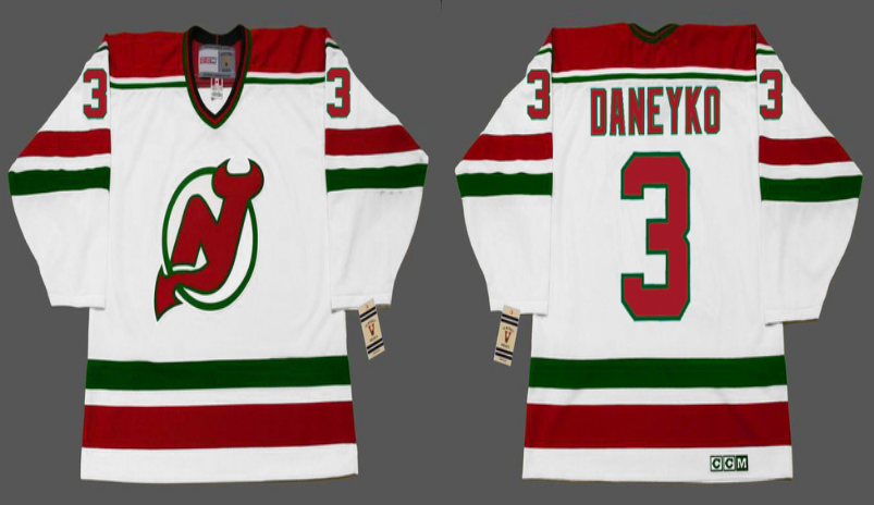 2019 Men New Jersey Devils #3 Daneyko white CCM NHL jerseys->new jersey devils->NHL Jersey